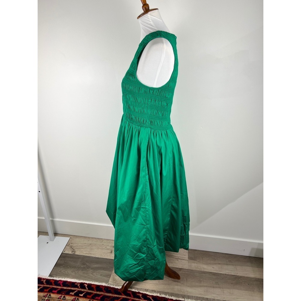 NWT Madewell Smocked Bodice Midi Dress Green Sleeveless Spring Wedding Guest - Picture 11 of 16
